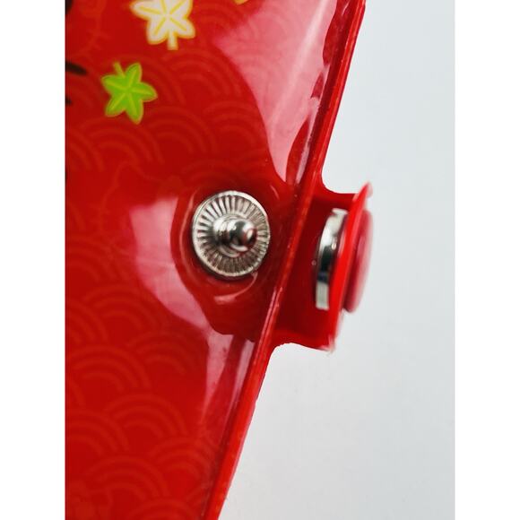 Hello Kitty Vinyl Snap Wallet Card Holder Red Vintage Sanrio 2003 Kimono Dress H - Picture 12 of 12